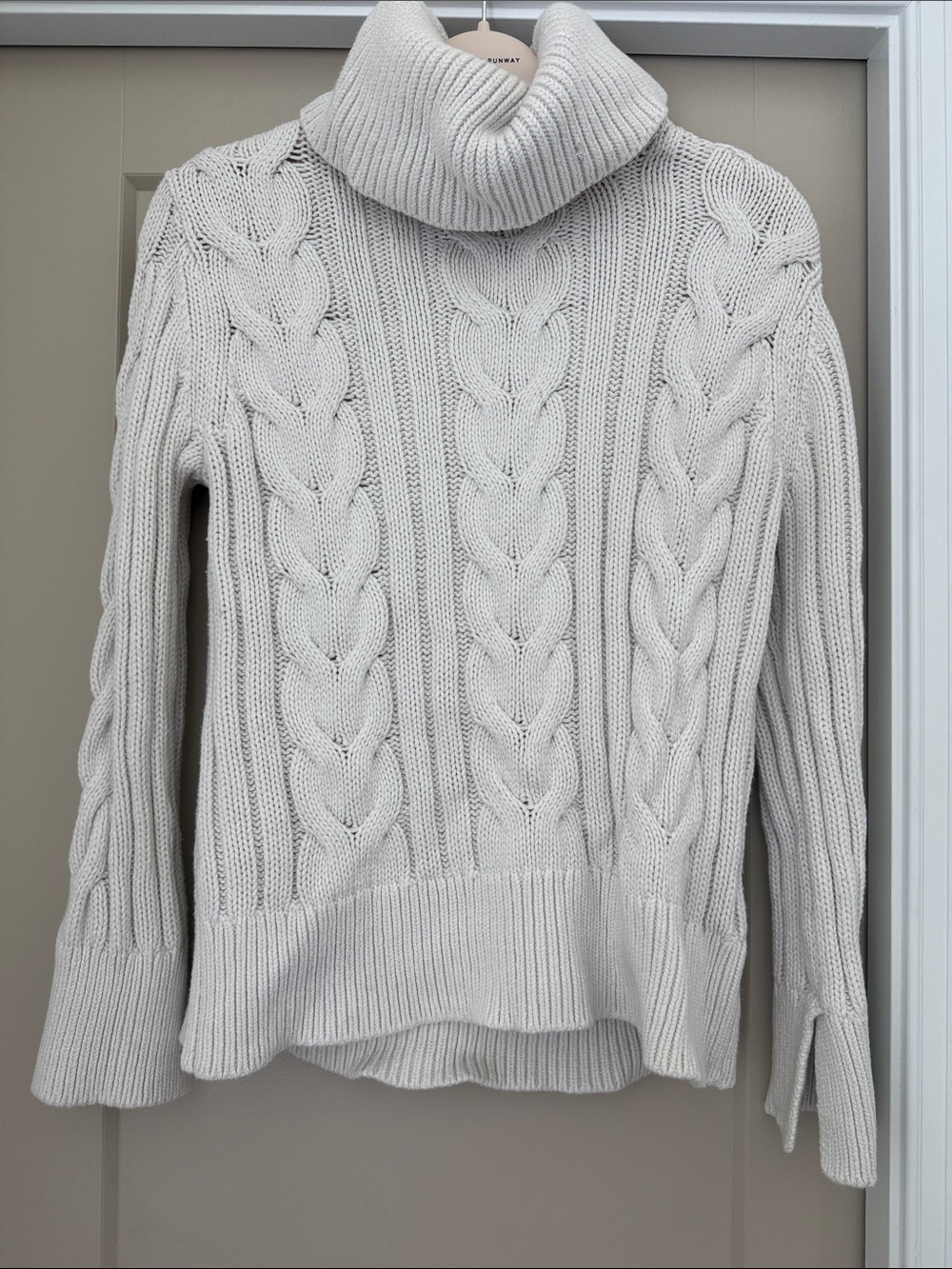 Banana Republic Cream Cable Knit Turtleneck Sweater